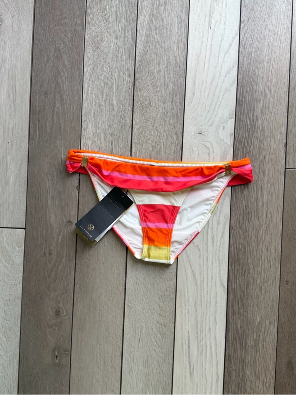 ViX Paula Hermanny Stripe Bikini Bottom Multicolor Size S NWT